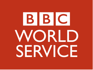 BBC World Service logo on a red background.